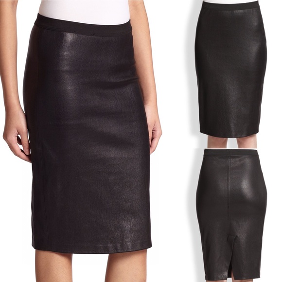 Helmet Lang black leather pencil skirt - Picture 2 of 3